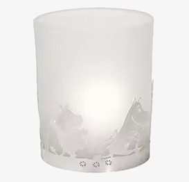 Glaslykta Mumin från Pluto Produkter med frostat glas