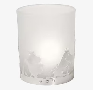 Glaslykta Mumin från Pluto Produkter med frostat glas