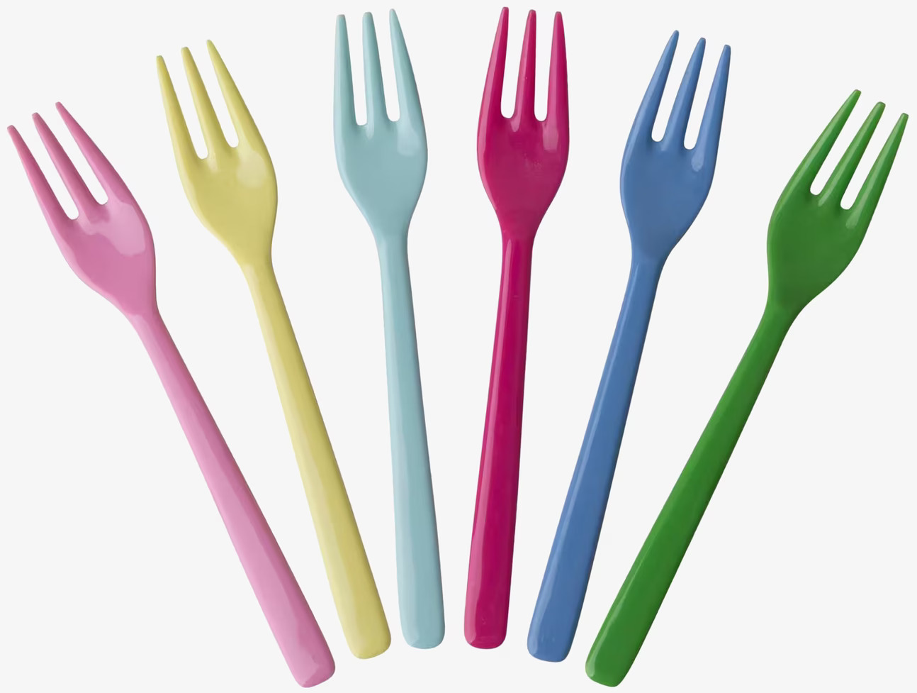 Tårtgaffel 6-Pack Classic Colors från Rice i sex färger