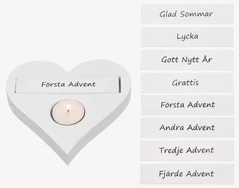 Ljusstake Hjärta Med Texter från Different Design