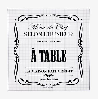 Canvastavla Menu du chef från Derriére la porte i kök
