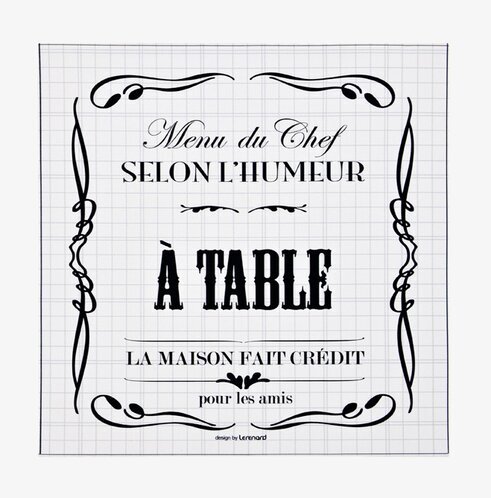 Canvastavla Menu du chef från Derriére la porte i kök