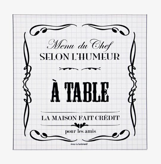 Canvastavla Menu du chef från Derriére la porte i kök