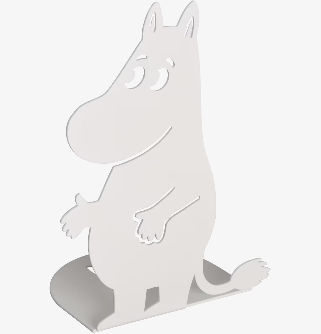 Bokstöd Mumin Vit från Pluto Produkter i vitmålad metall