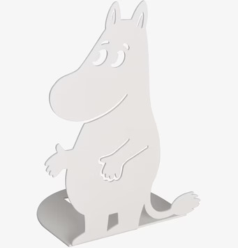 Bokstöd Mumin Vit från Pluto Produkter i vitmålad metall