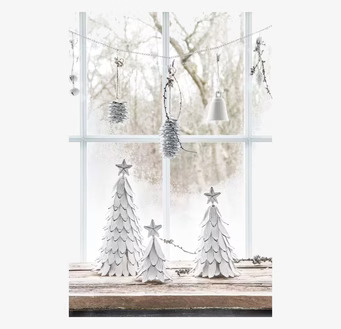 Julgran Vit Metall från IB Laursen på rustik trähylla