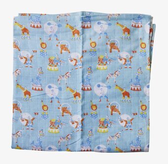 Snuttefilt Muslin 3-Pack Blå från Rice med lekfulla mönster