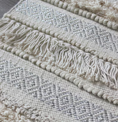 Boho Matta Natur/Silver från Majas Cottage med silverinslag