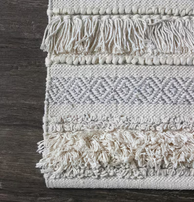 Boho Matta Natur/Silver från Majas Cottage på mörkt golv