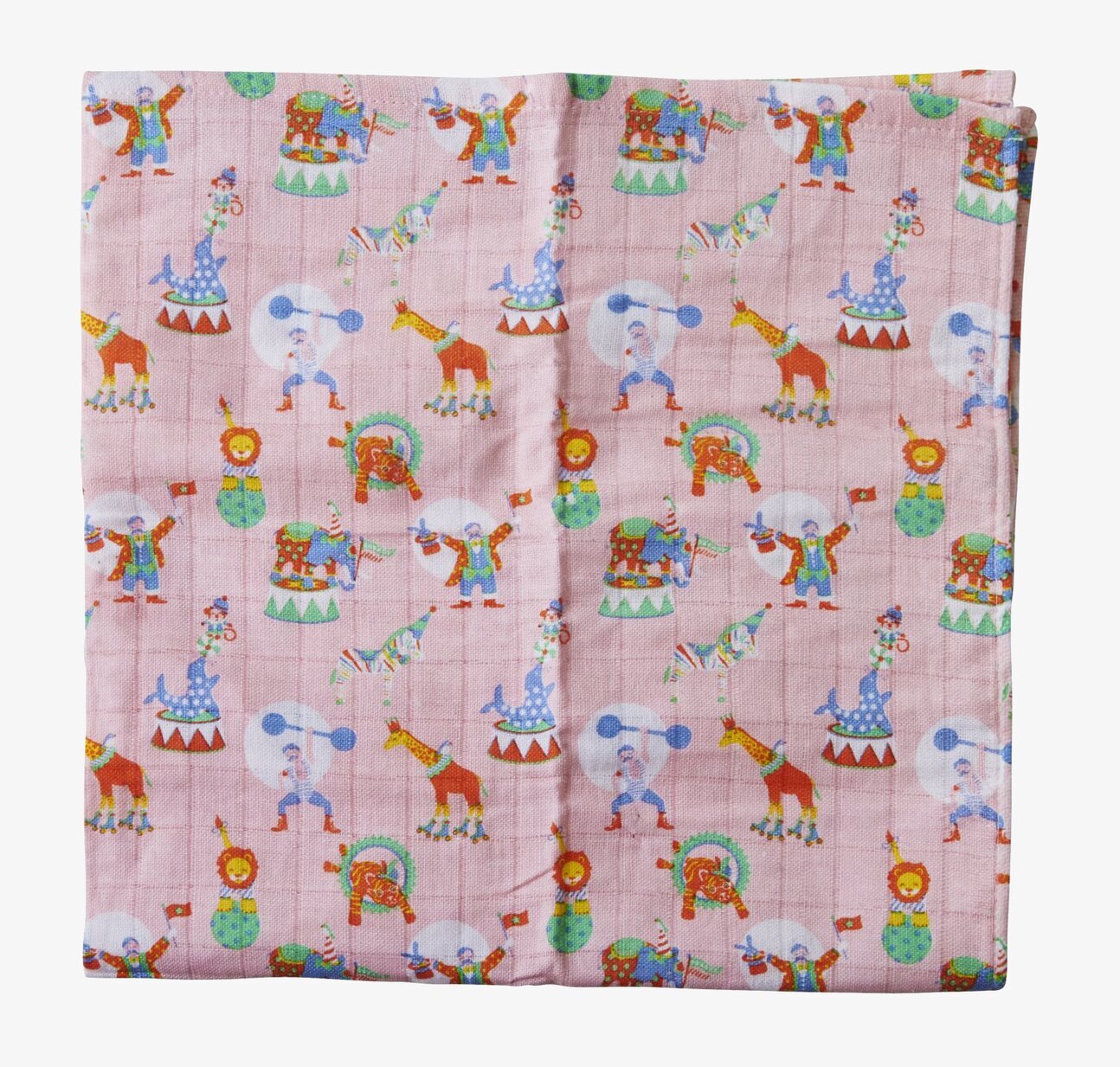 Snuttefilt Muslin 3-Pack Rosa från Rice med cirkusmotiv