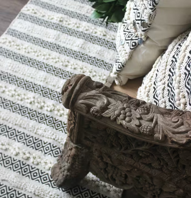 Boho Matta Svart/Natur från Majas Cottage i hemtrevlig miljö