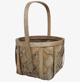 Spånkorg Rund Grå Liten från Strömshaga i minimalistisk miljö