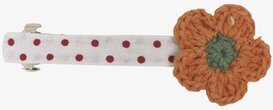 Rice, Hårspänne Orange/Grön/Vit med virkad blomma från Rice