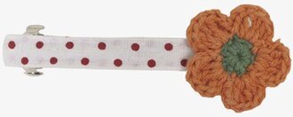 Rice, Hårspänne Orange/Grön/Vit med virkad blomma från Rice