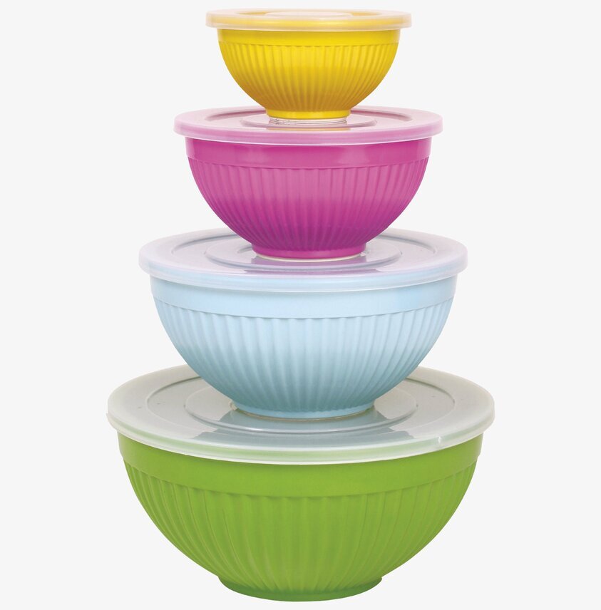 Skålar Melamin 4-Pack från Rice i olika färger och storlekar