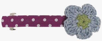 Hårspänne Blå/Grön/Lila från Rice med virkad blomma