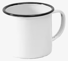 Emaljmugg Vit/Svart från Crow Canyon Home på vit bakgrund