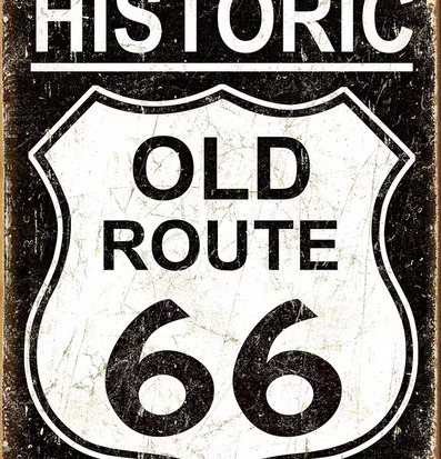 Plåtskylt Old Route 66 från Americana Classic Vintage