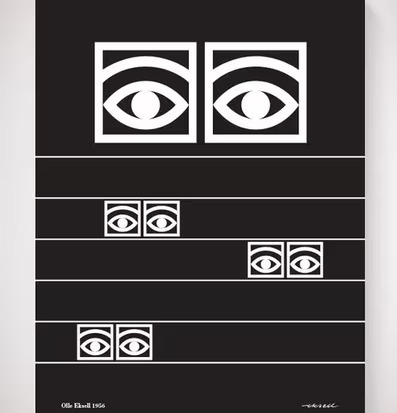 Ögon Cacao -1956-Black Stripes affisch av Olle Eksell