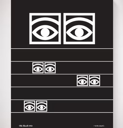 Ögon Cacao -1956-Black Stripes affisch av Olle Eksell
