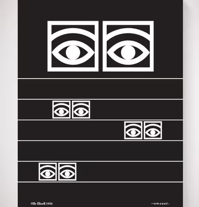 Ögon Cacao -1956-Black Stripes affisch av Olle Eksell