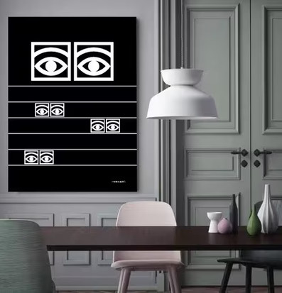 Affisch Ögon Cacao -1956-Black Stripes från Olle Eksell