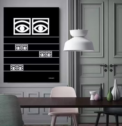 Affisch Ögon Cacao -1956-Black Stripes från Olle Eksell