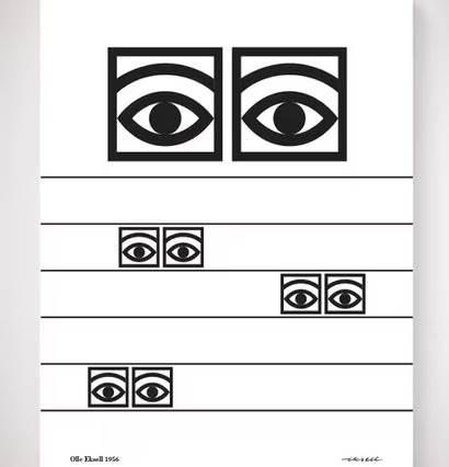 Ögon Cacao -1956-White Stripes affisch från Olle Eksell