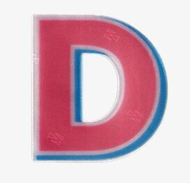 Reflexklistermärken från Firefly, bokstaven D, röd-blå