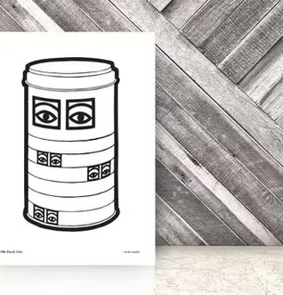 Ögon Cacao -1956-Can Black & White av Olle Eksell på vägg