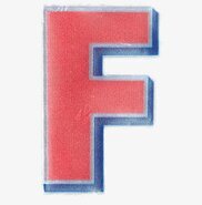 Reflexklistermärken från Firefly med bokstaven F i rött