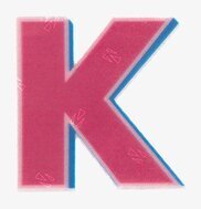 Reflexklistermärken från Firefly, bokstav 'K', röd och blå