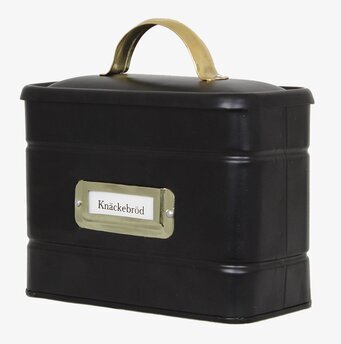 Foto av stilren plåtburk för knäckebrödsförvaring