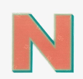 Reflexklistermärken från Firefly, bokstaven N, orange färg