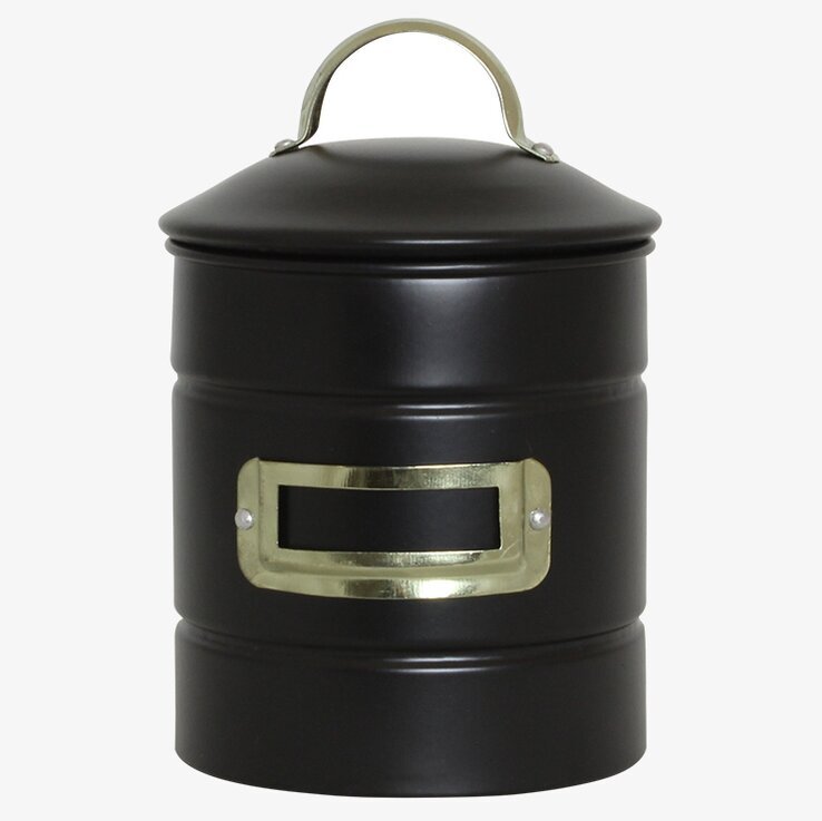 Plåtburk Hilma Liten Svart/Mässing från Strömshaga