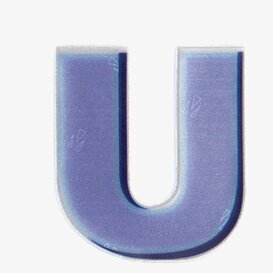 Reflexklistermärken från Firefly i blått, bokstaven U