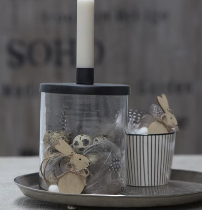 Ljusstake Glasburk från IB Laursen med påskdekorationer