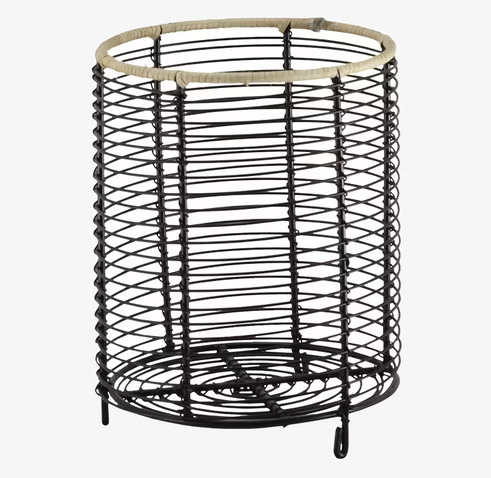 Trådkorg Cylinder Svart från Strömshaga i metalltråd