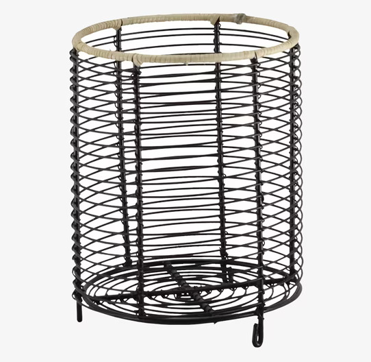 Trådkorg Cylinder Svart från Strömshaga i metalltråd