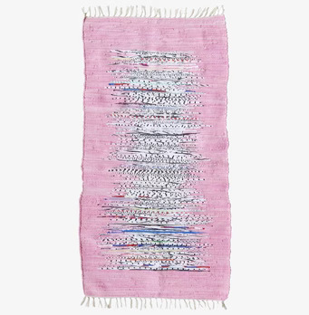 Trasmatta Rosa RICE från Rice med färgglada mönster och fransar