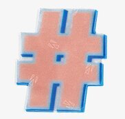 Reflexklistermärken från Firefly i form av en rosa hashtag