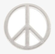 Reflexklistermärken från Firefly i form av en fredssymbol