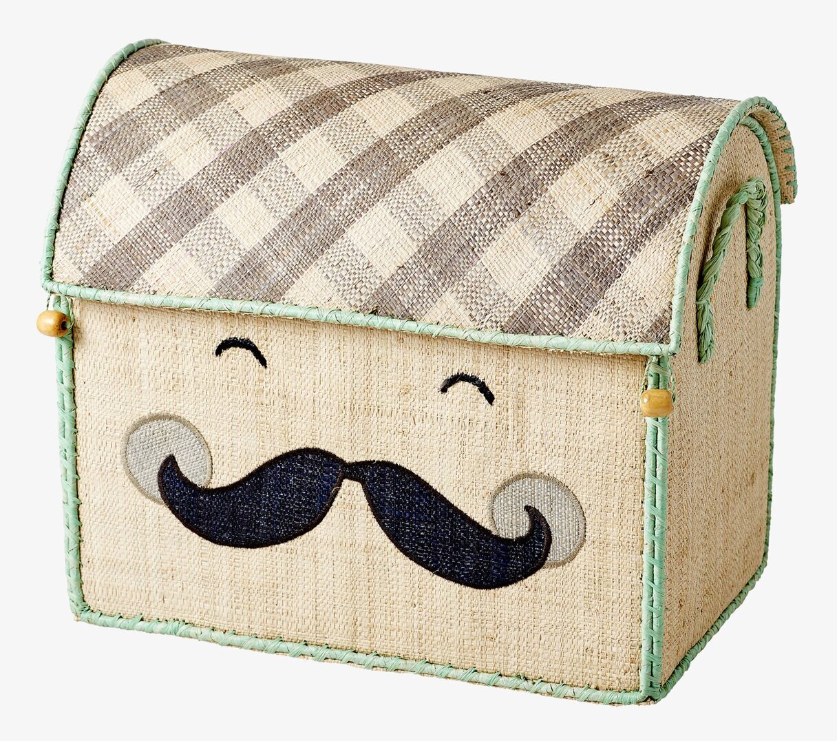 Förvaringskorg Smiling Moustache Small från Rice på vitt bord