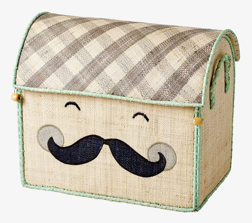 Förvaringskorg Smiling Moustache Small från Rice på vitt bord