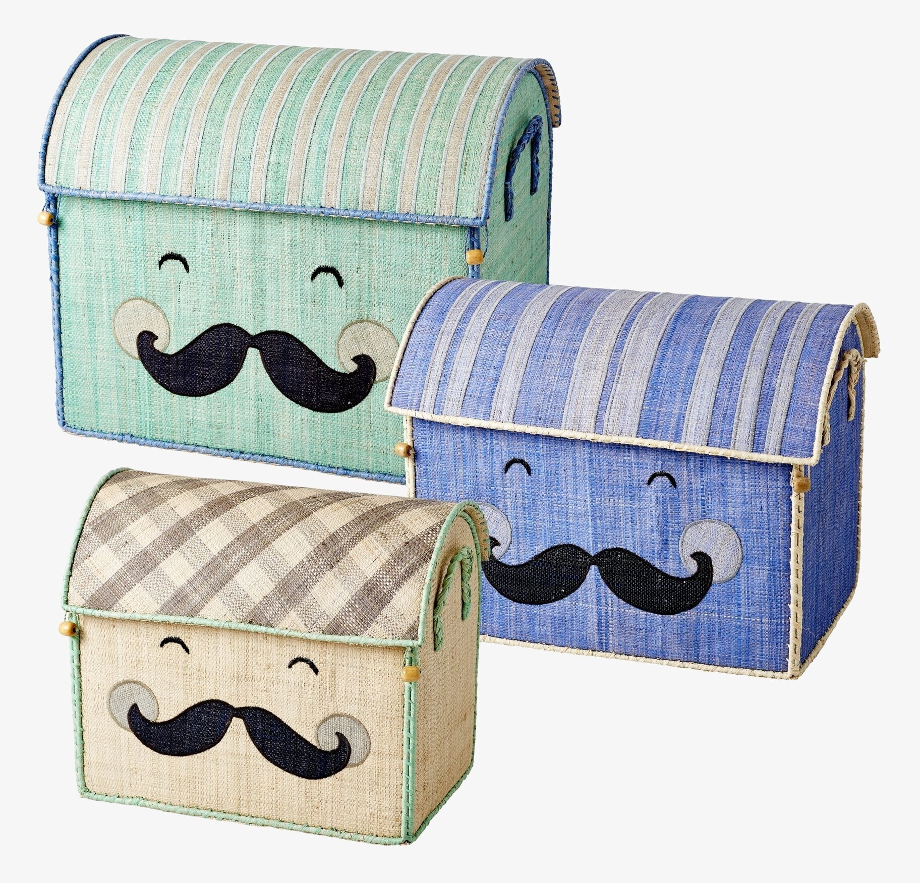 Förvaringskorg Smiling Moustache Small från Rice, färgglad