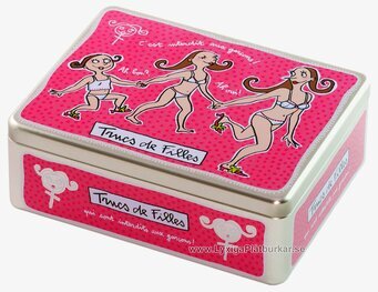 Tjejsaker cerise från Derriére la porte, lekfull plåtlåda