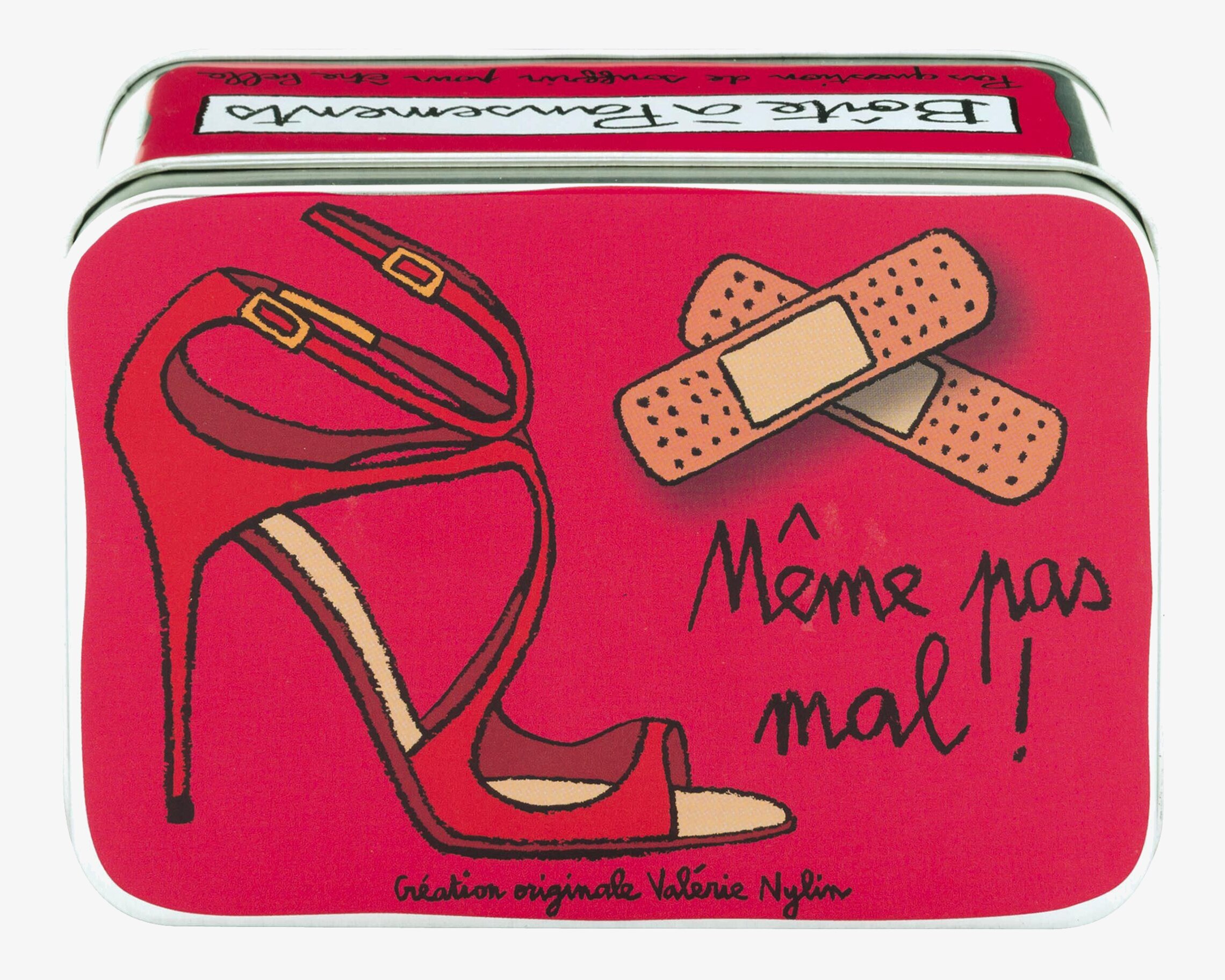 Bild av en färgsprakande plåtburk med humoristiskt motiv