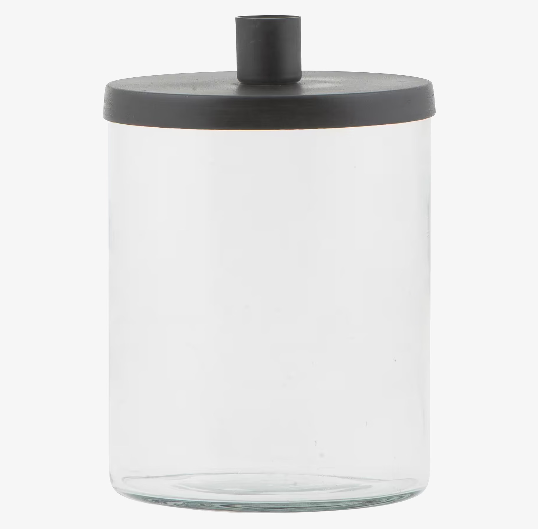 Ljusstake Glasburk från IB Laursen i klart glas och mörk metall