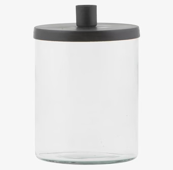 Ljusstake Glasburk från IB Laursen i klart glas och mörk metall