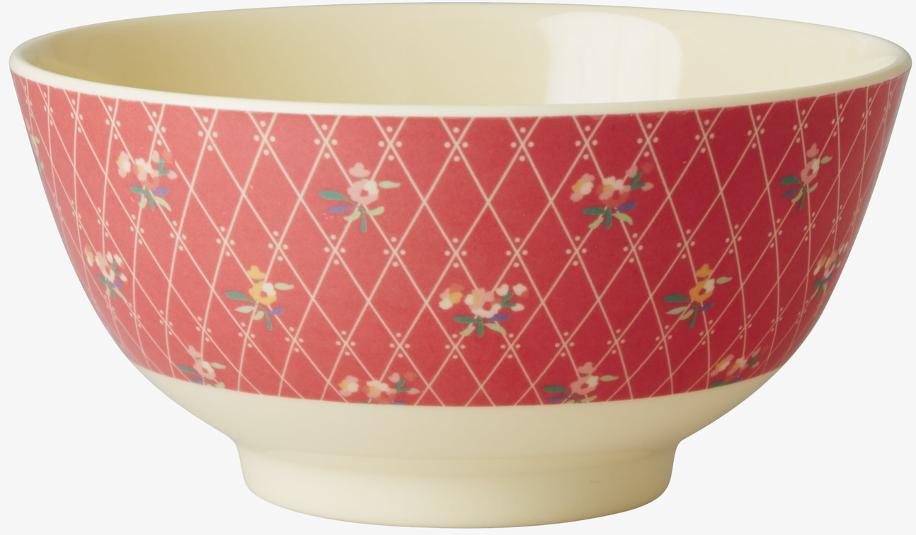 Skål Melamin X-mas Flowers från Rice med blommigt mönster